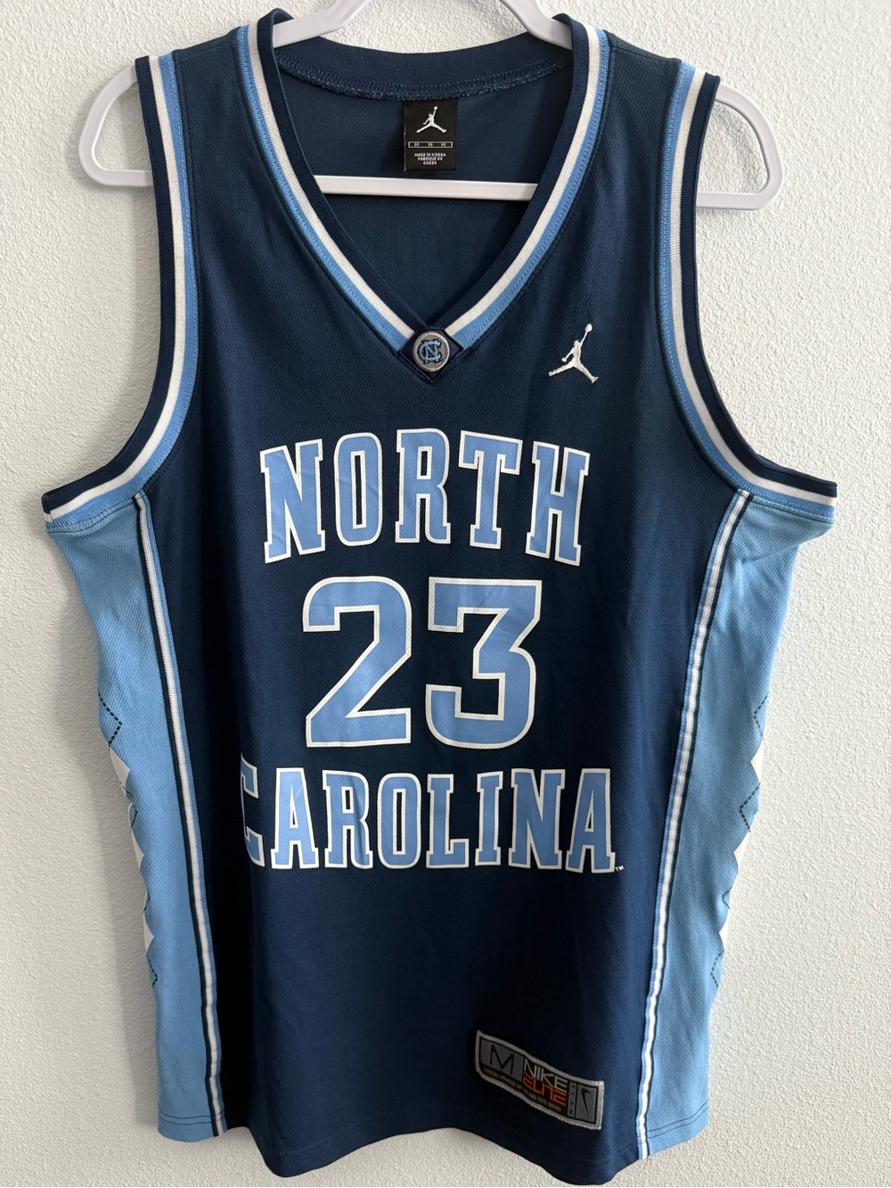 Nike Michael Jordan Navy & Carolina Blue North Carolina 23 Basketball Jersey